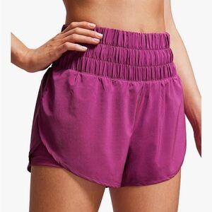 CRZ YOGA Women's Magenta Athletic Shorts